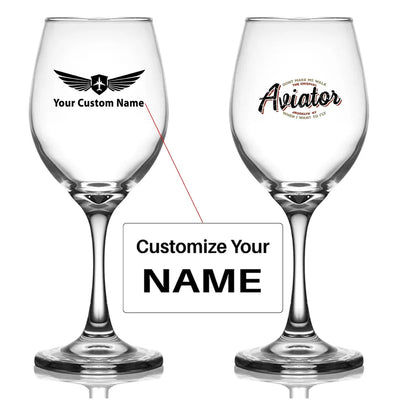 Customisable Aviator Wine Glass