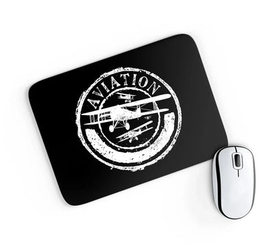 Aviation Lovers aviation design on neoprene with anti-slip base mouse pad.
