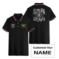 Thumbnail for Still Playing With Airplanes Stylish Polo T-Shirts (Double-Side) aviation design printed on soft cotton stylish double-side polo.