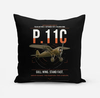 Thumbnail for PZL P.11c design on black pillow