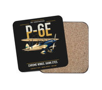 Thumbnail for Curtiss P-6E Hawk design on black 1 piece coaster