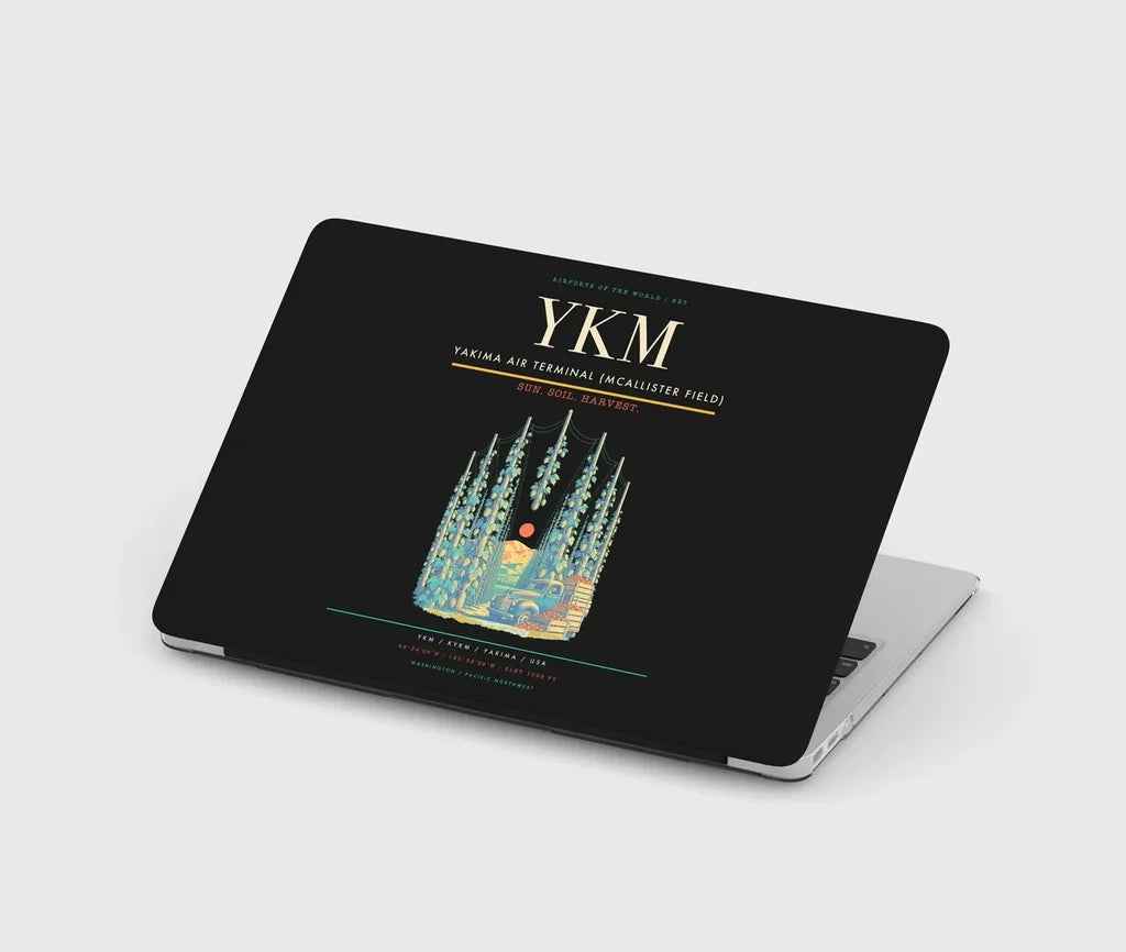 Yakima Air Terminal (McAllister Field) (YKM) design on black MacBook case