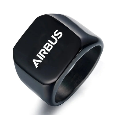 Airbus & Text aviation ring in stainless steel.