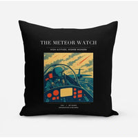Thumbnail for VINTAGE G4212 - The Meteor Watch - Designed Pillows design on black