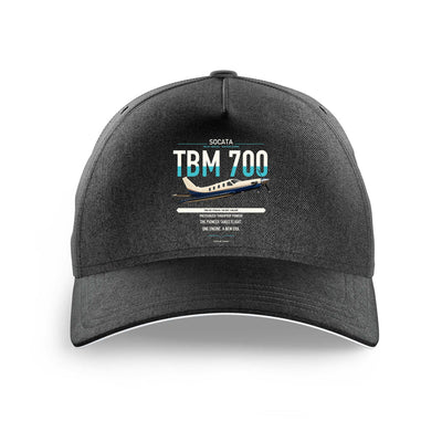Socata TBM 700 design on black printed hat