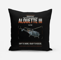 Thumbnail for Aérospatiale SA 316B Alouette III design on black pillow