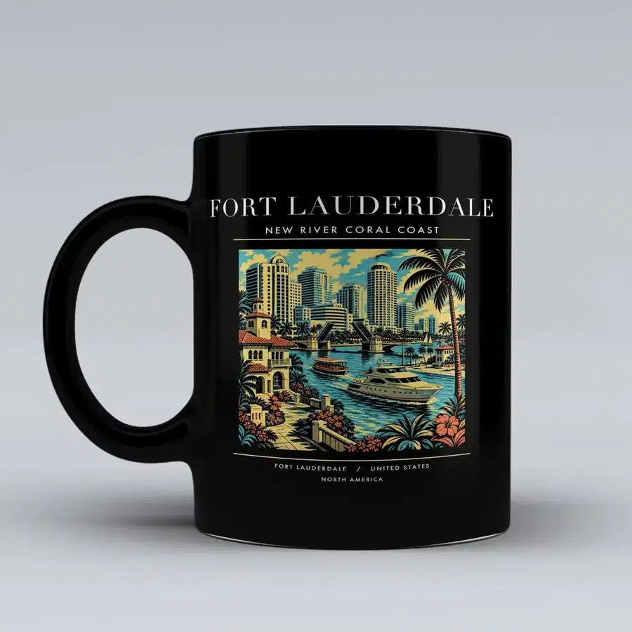 FORT LAUDERDALE - Poster - Mug - Black