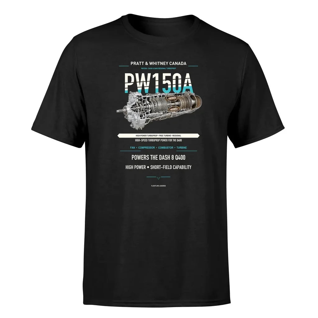 PW150A design on black single side