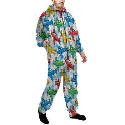 Funny Airplanes Jumpsuit for Men & Women aviation design on soft cotton blend jumpsuit.