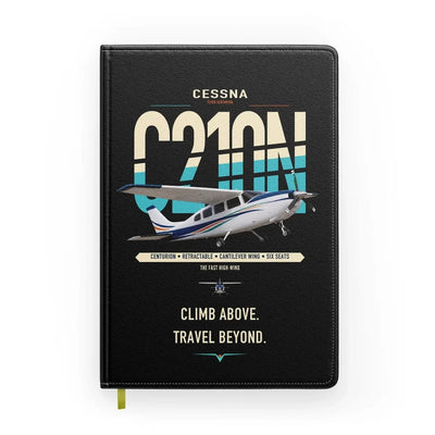 Cessna T210N Centurion design on black notebook