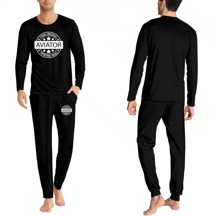 %100 Original Aviator men pajamas - Black