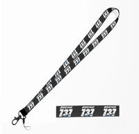 Thumbnail for Super Boeing 737+Text lanyard and ID holder in black