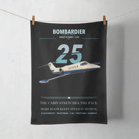 Thumbnail for Bombardier Learjet 25 design on black towel