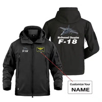 Thumbnail for The McDonnell Douglas F18 Military Jackets (Customizable) aviation design printed on heavy cotton shell with field-style pock.