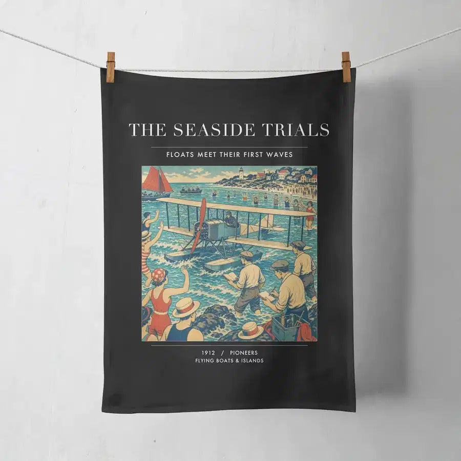 VINTAGE G4328 - The Seaside Trials - Designed Towels design on black