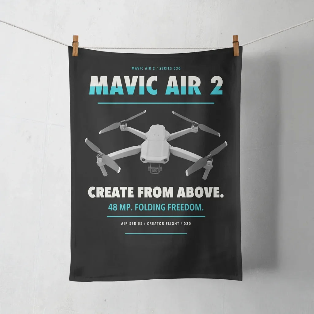 DJI Mavic Air 2 design on black towel