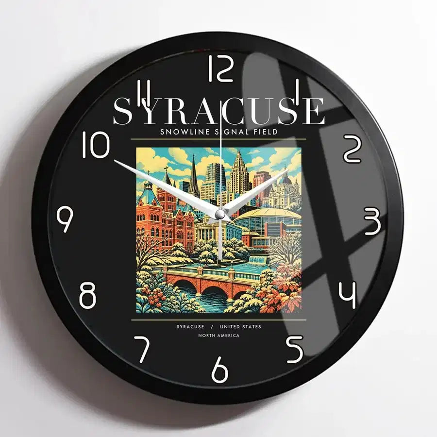 SYRACUSE - Poster - Wall Clock Framed - Black