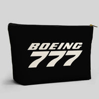 Thumbnail for Boeing 777 & Text aviation zipper pouch in durable polyester.
