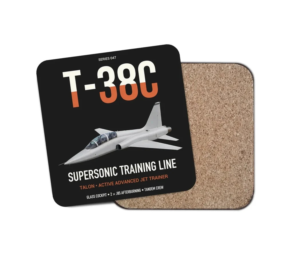 T-38C Talon design on black 1 piece coaster