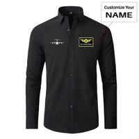 Thumbnail for Airbus A400M Silhouette aviation design printed on soft cotton long-sleeve 2D shirt.