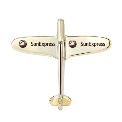 SunExpress Airplane Shape aviation-themed airplane-shape brooch, polished alloy.