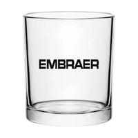 Thumbnail for Embraer & Text aviation design on whiskey glass, special-edition crystal cut.