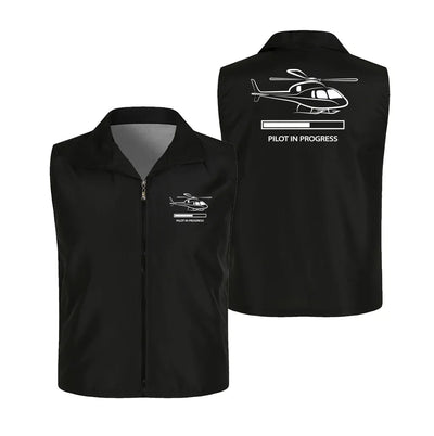 Pilot In Progress (Helicopter) Thin Style aviation design printed on lightweight shell with sleeveless design thin vest.