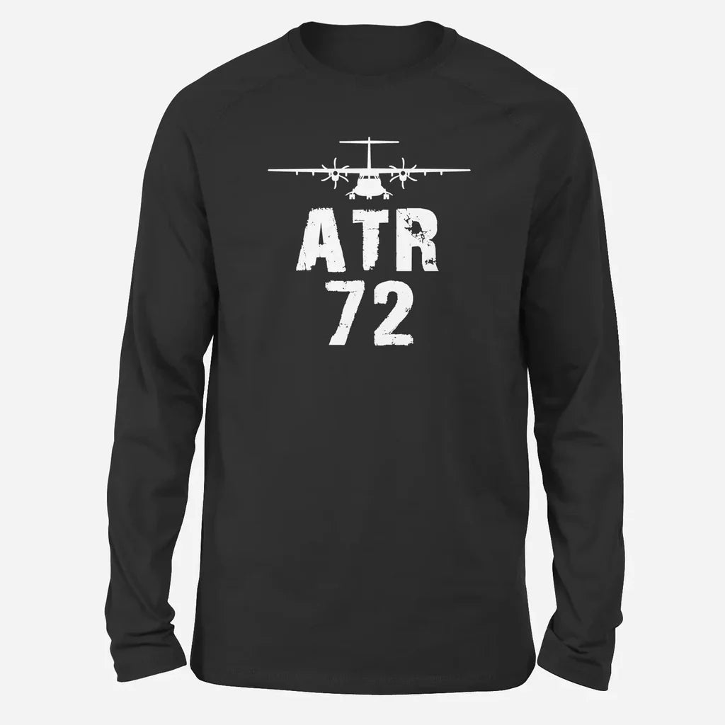 ATR-72 & Plane Long-Sleeve aviation design printed on soft cotton long-sleeve T-shirt.