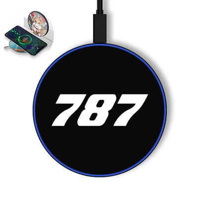 Boeing 787 Flat Text aviation design on durable build wireless charger.