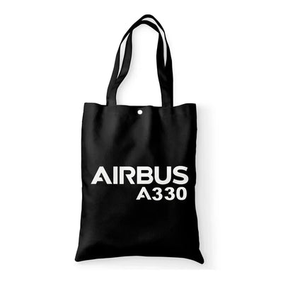Airbus A330 & Text aviation print tote bag, canvas.