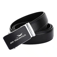 Thumbnail for Air Mauritius Airlines aviation design men's belt, leather construction.