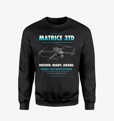 DJI Matrice 3TD design on black sweatshirt