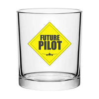 Thumbnail for Future aviation design on whiskey glass, special-edition crystal cut.