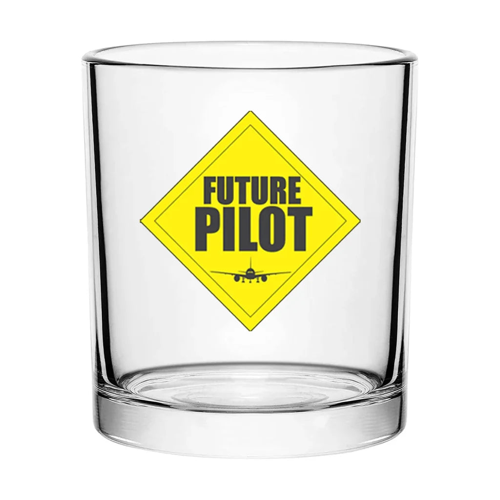 Future aviation design on whiskey glass, special-edition crystal cut.
