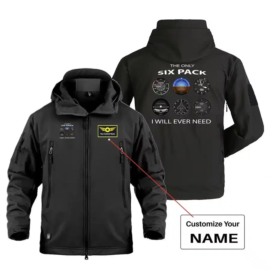 The Only Six Pack I Will Ever Need Military Jackets (Customizable) aviation design printed on heavy cotton shell with field-s.