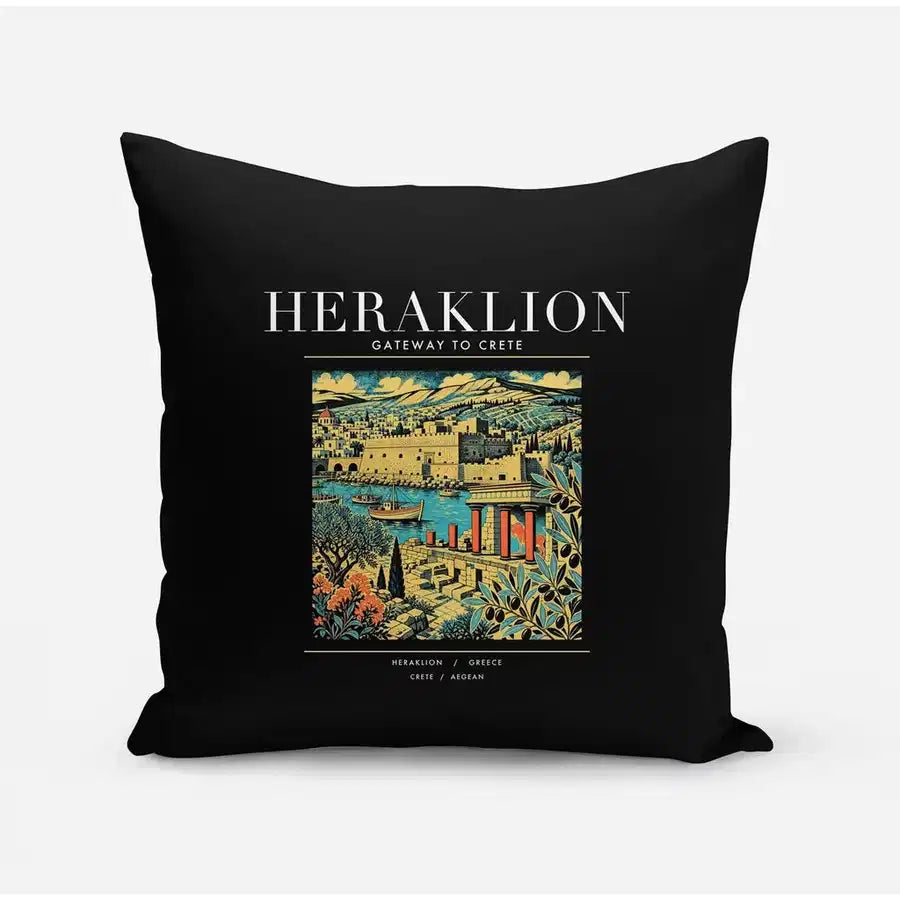 HERAKLION - Poster - Pillow - Black