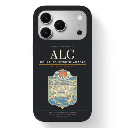 Algiers Airport (ALG) design on black iPhone 17 Pro MagSafe case
