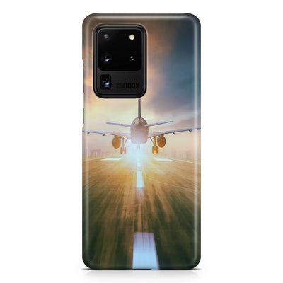 Airplane Flying Over Runway Samsung Case