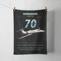 Thumbnail for Bombardier Learjet 70 design on black towel