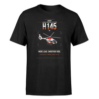 Thumbnail for Airbus H145 D3 design on black t-shirt, single-side print