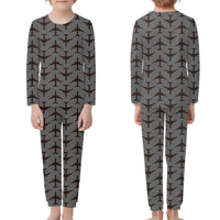 Thumbnail for Perfectly Sized Seamless Airplanes Gray children pajamas - view 1