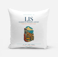 Thumbnail for Lisbon Humberto Delgado Airport (LIS) design on white pillow