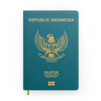 Thumbnail for Indonesian Passport aviation design on premium hardcover notebook.