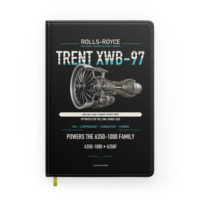 TRENT XWB-97 design on black notebook