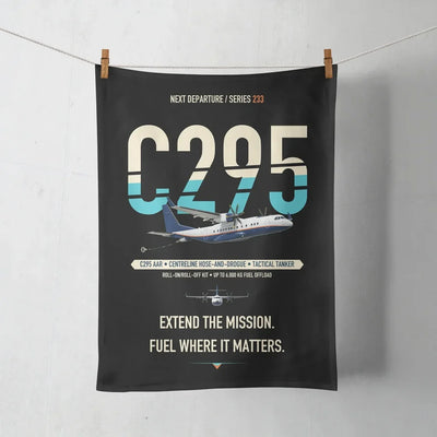 Airbus C295 Air-to-Air Refuelling design on black towel