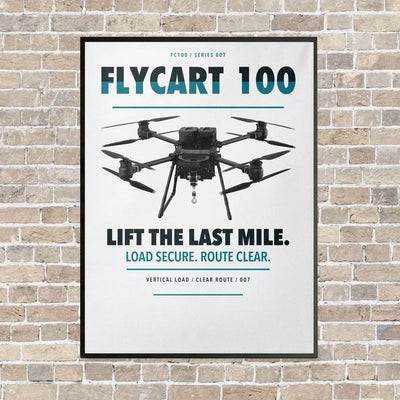 DJI FlyCart 100 vertical canvas print - framed - white background