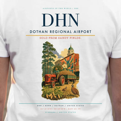 Dothan Regional Airport (DHN) double-side t-shirt design close-up cover