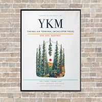 Thumbnail for Yakima Air Terminal (McAllister Field) YKM vertical canvas print - framed - white background