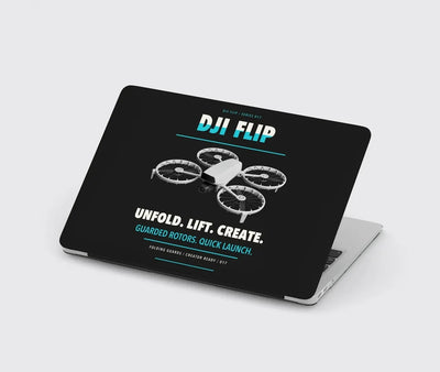 DJI Flip design on black MacBook case