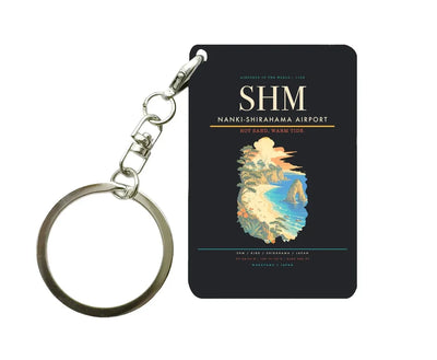 Nanki-Shirahama Airport (SHM) design on black key chain